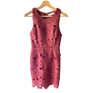 ASTR The Label Floral Overlay Sleeveless Sheath Dress‎ in Blush Pink/Woodrose